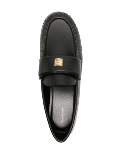 Givenchy Classic Lambskin Loafers With Ruched Detailing In Black