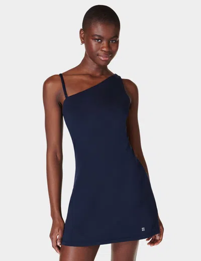 Shop Sweaty Betty All Round Asymmetric Dress In Blue