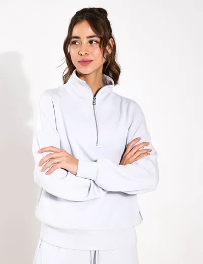 Varley Hawley Half Zip Sweat In White