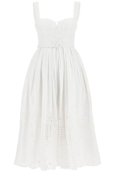 Shop Self-portrait Self Portrait Sangallo Lace Midi Dress In White