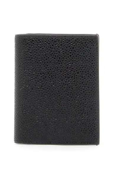 Shop Thom Browne "bifold Hammered Leather Card Holder" In 黑色的