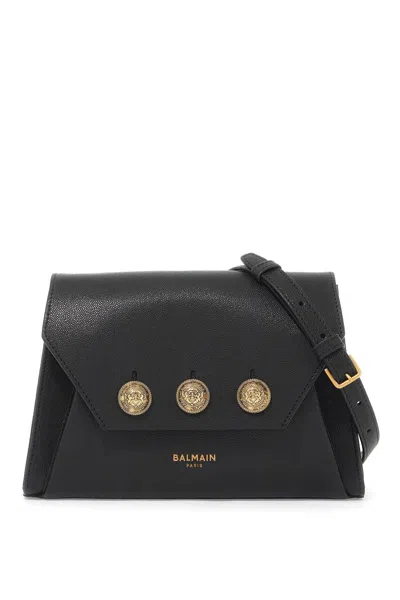 Shop Balmain Emblem Clutch In 黑色的