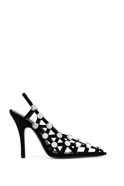 Attico Grid Slingback Dã©col In Black
