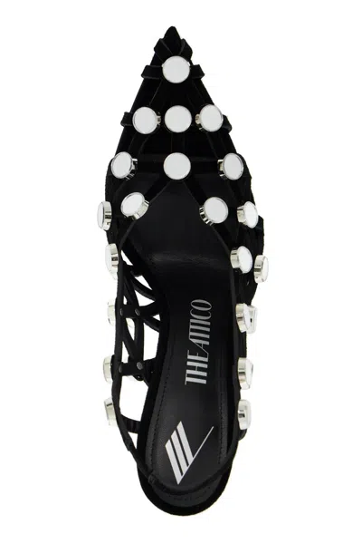 Attico Grid Slingback Dã©col In Black