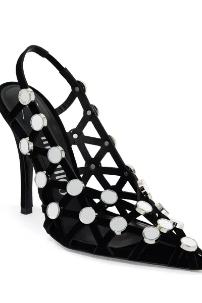 Attico Grid Slingback Dã©col In Black