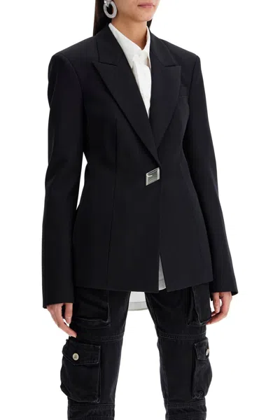 Shop Attico The  Wool Gabardine Blazer In Black