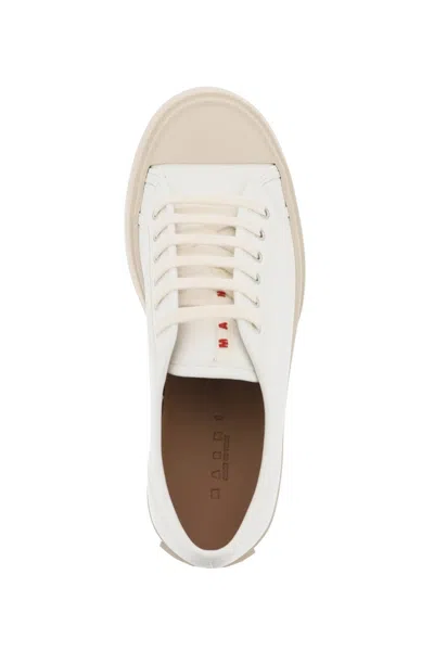 Shop Marni Leather Pablo Sneakers In White