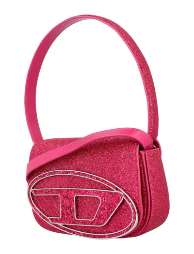 Shop Diesel 1dr Glitter Shoulder Bag In Pink