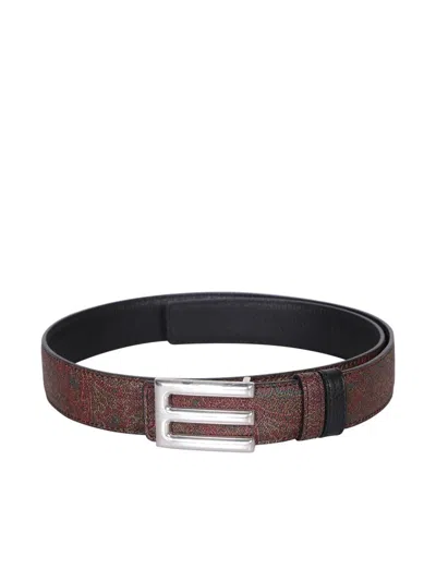 Shop Etro Belts In Brown