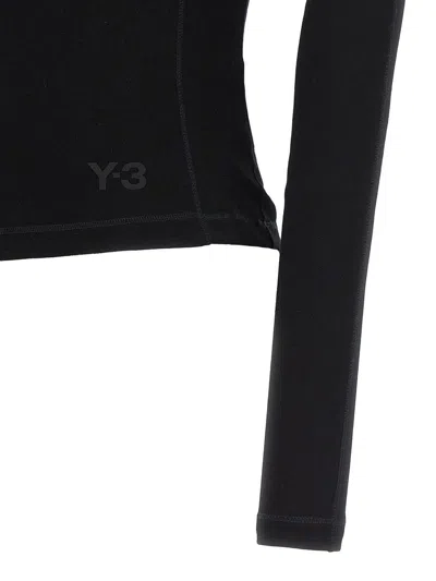 Y-3 Logo-print Long-sleeve Top In Black