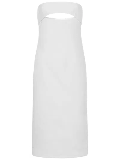 Shop Saint Laurent Cut-out Midi Dress In White