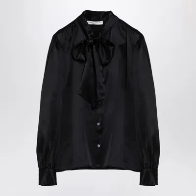 Alessandra Rich Bow Collar Silk Shirt