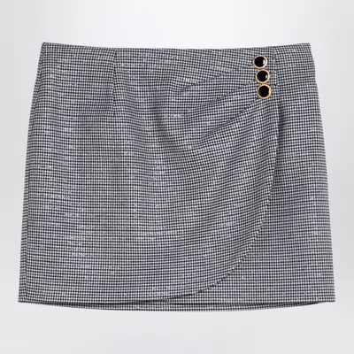 Alessandra Rich Houndstooth Wool Mini Skirt