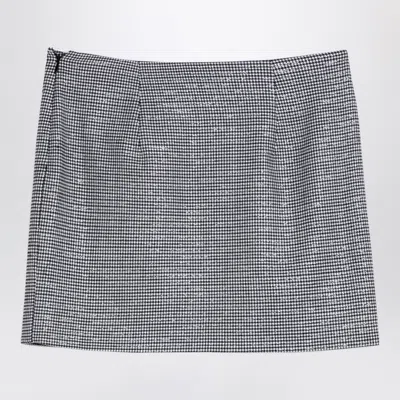 Alessandra Rich Houndstooth Wool Mini Skirt