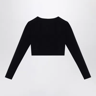 Balenciaga Logo Scoop Neck Cropped Top With Long Sleeves