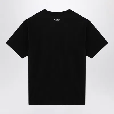 Shop Kenzo Black Cotton T Shirt With Logo Patch