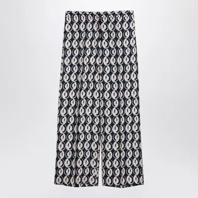 Max Mara Timeless All Over Printed Silk Trousers