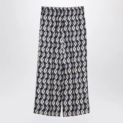 Max Mara Timeless All Over Printed Silk Trousers
