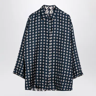Max Mara Timeless Reversible Patterned Silk Blouse