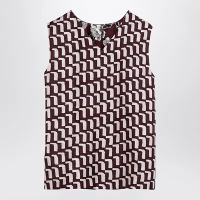 Max Mara Timeless Reversible Patterned Silk Camisole Top