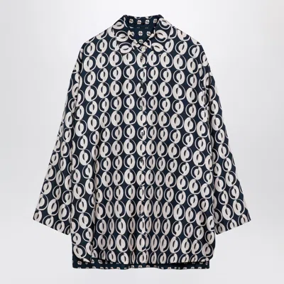 Max Mara Timeless Reversible Patterned Silk Blouse