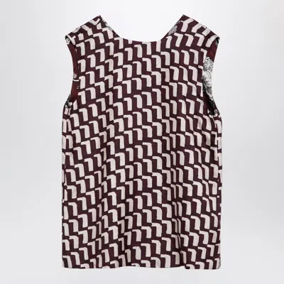 Max Mara Timeless Reversible Patterned Silk Camisole Top