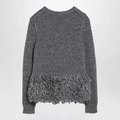 Stella Mccartney Feather Peplum Knitted Wool Sweater