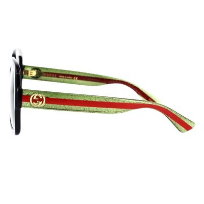 Gucci Web-stripe Square-frame Sunglasses In Black