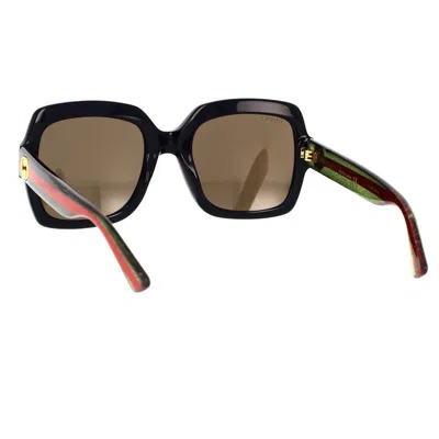 Gucci Web-stripe Square-frame Sunglasses In Black
