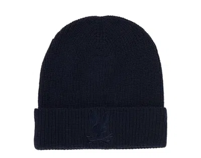 Psycho Bunny Allen Merino Wool North Sea Beanie B6a988u1ht-nrs In Blue