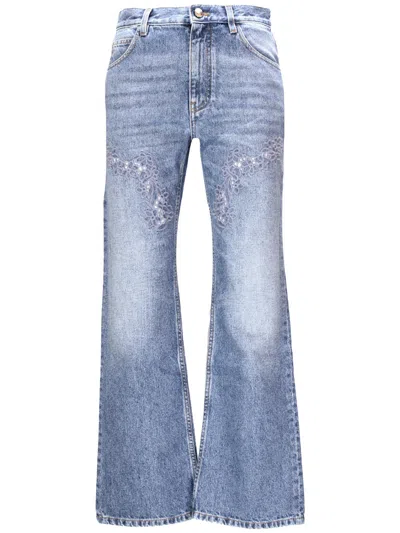 Shop Chloé Chloè Fuego Bootcut Hemp Blend Jeans In Foggy Blue