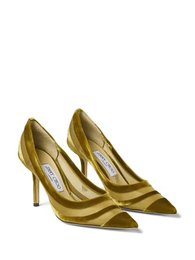 Jimmy Choo Love 85 Velvet-trimmed Pumps