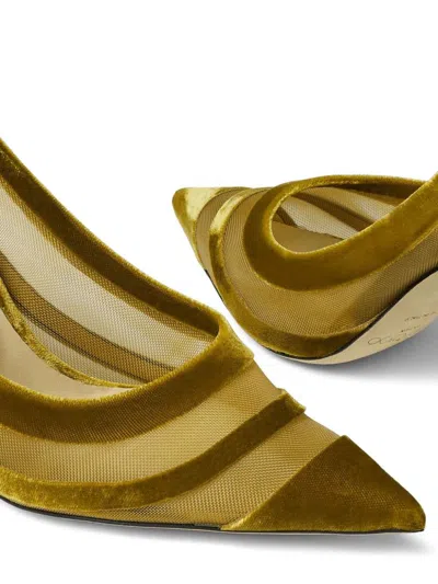 Jimmy Choo Love 85 Velvet-trimmed Pumps