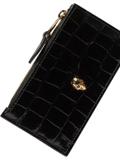 Shop Alexander Mcqueen "skull" Card Holder In Black