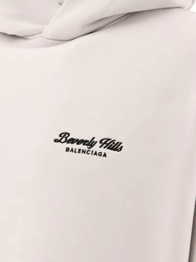 Shop Balenciaga "beverly Hills Oversize" Hoodie In White