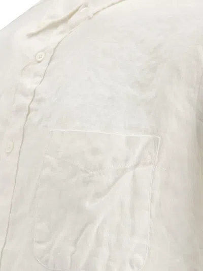 Shop Beams Plus Oxford Linen Shirt In White