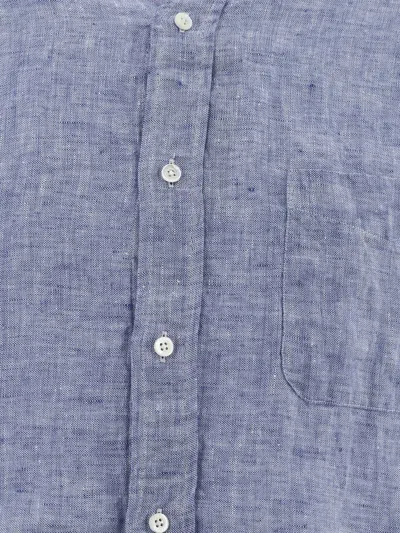 Beams Button-down Collar Linen-chambray Shirt In Blue