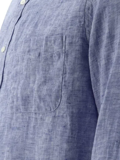 Beams Button-down Collar Linen-chambray Shirt In Blue