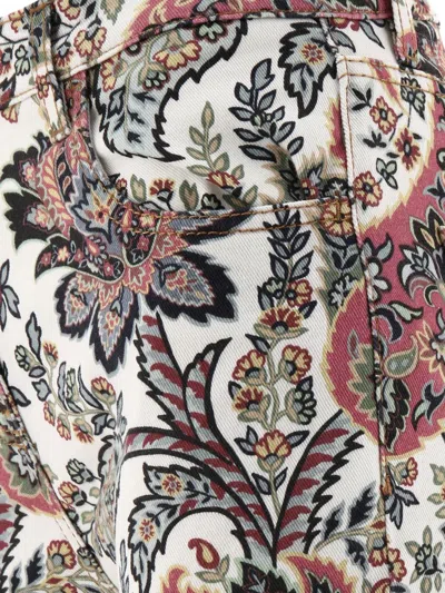 Etro Paisley-print Straight-leg Jeans In White