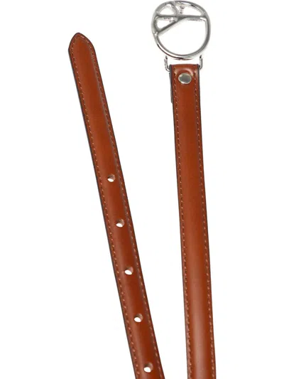 Shop Needles "peace Buckle Narrow" Belt In Brown