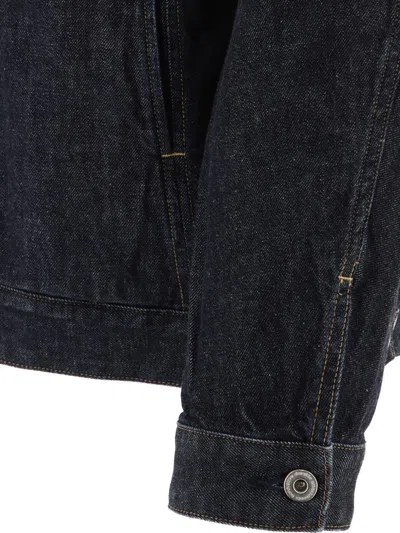 Shop Nonnative Raw Denim Trucker Jacket In Blue