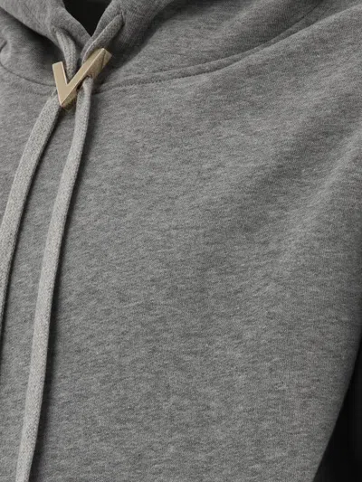 VALENTINO VALENTINO HOODIE WITH METALLIC V DETAIL 