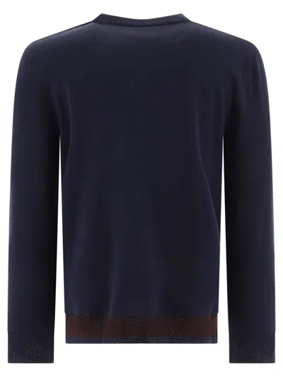 Valentino Garavani Sweater With Rubberised V Detail In Blue