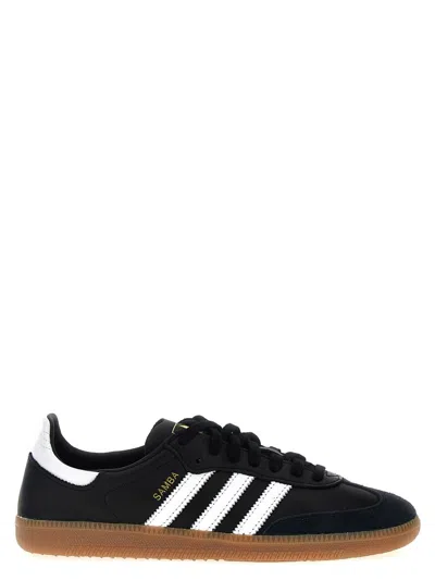 Adidas Originals Samba Decon Sneakers In Black Leather In Black