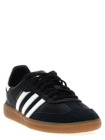 Adidas Originals Samba Decon Sneakers In Black Leather In Black