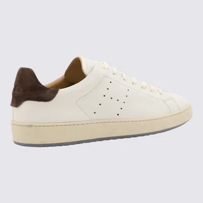 Shop Hogan White Leather Sneakers