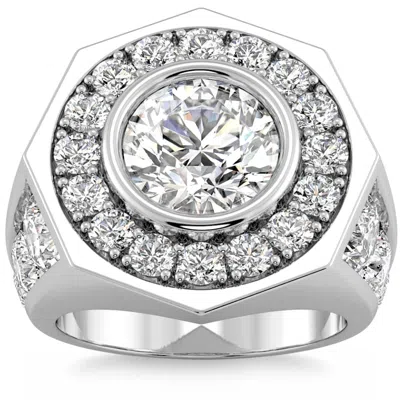 Pompeii3 Men's 8 1/2ct Diamond Hexagon Anniversary Pinkie Ring Gold Lab Grown In Multi