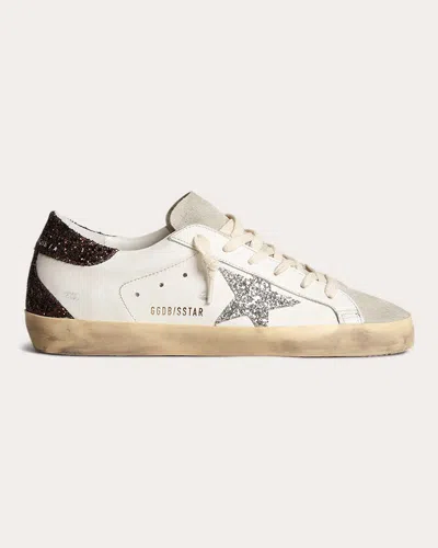 Golden Goose Tie Casual Sports Shoes In White/ice/silver