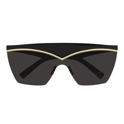Saint Laurent Sl 614 Mask Shield-frame Sunglasses In Black