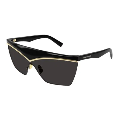 Saint Laurent Sl 614 Mask Shield-frame Sunglasses In Black